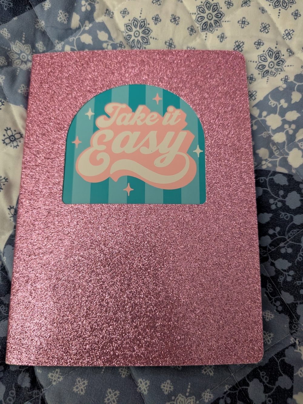 🟢 New Glitter Pink 'Take It Easy' Notebook